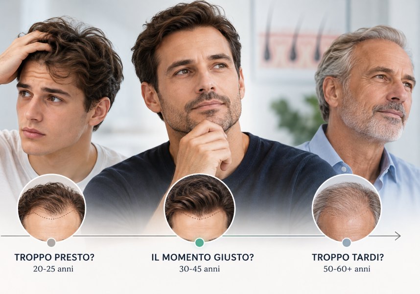 Trapianto di capelli: età ideale e quando farlo