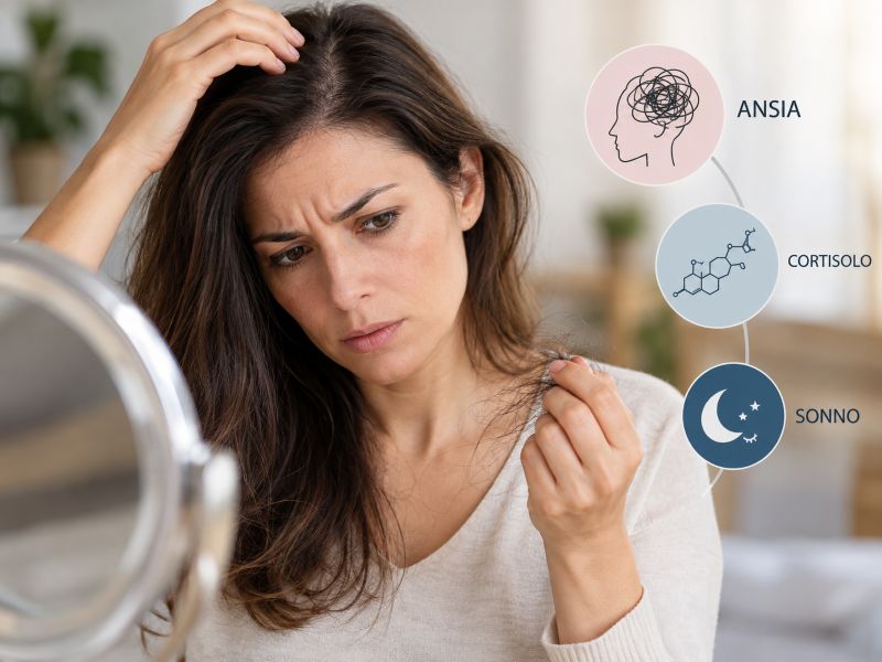 Alopecia da stress: ansia, cortisolo e sonno